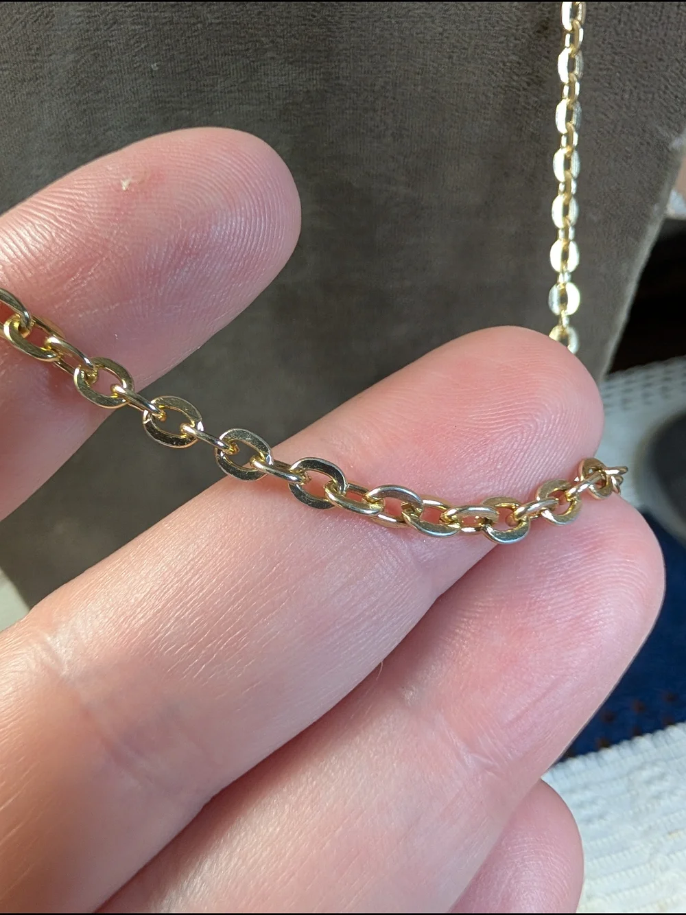 Vintage Classic Gold Tone Link Chain Necklace Box Clasp Hong Kong 25